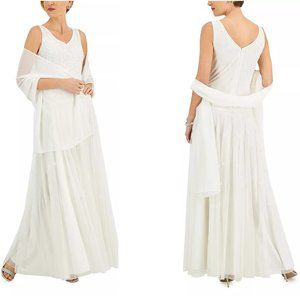 J Kara Beaded Gown & Shawl